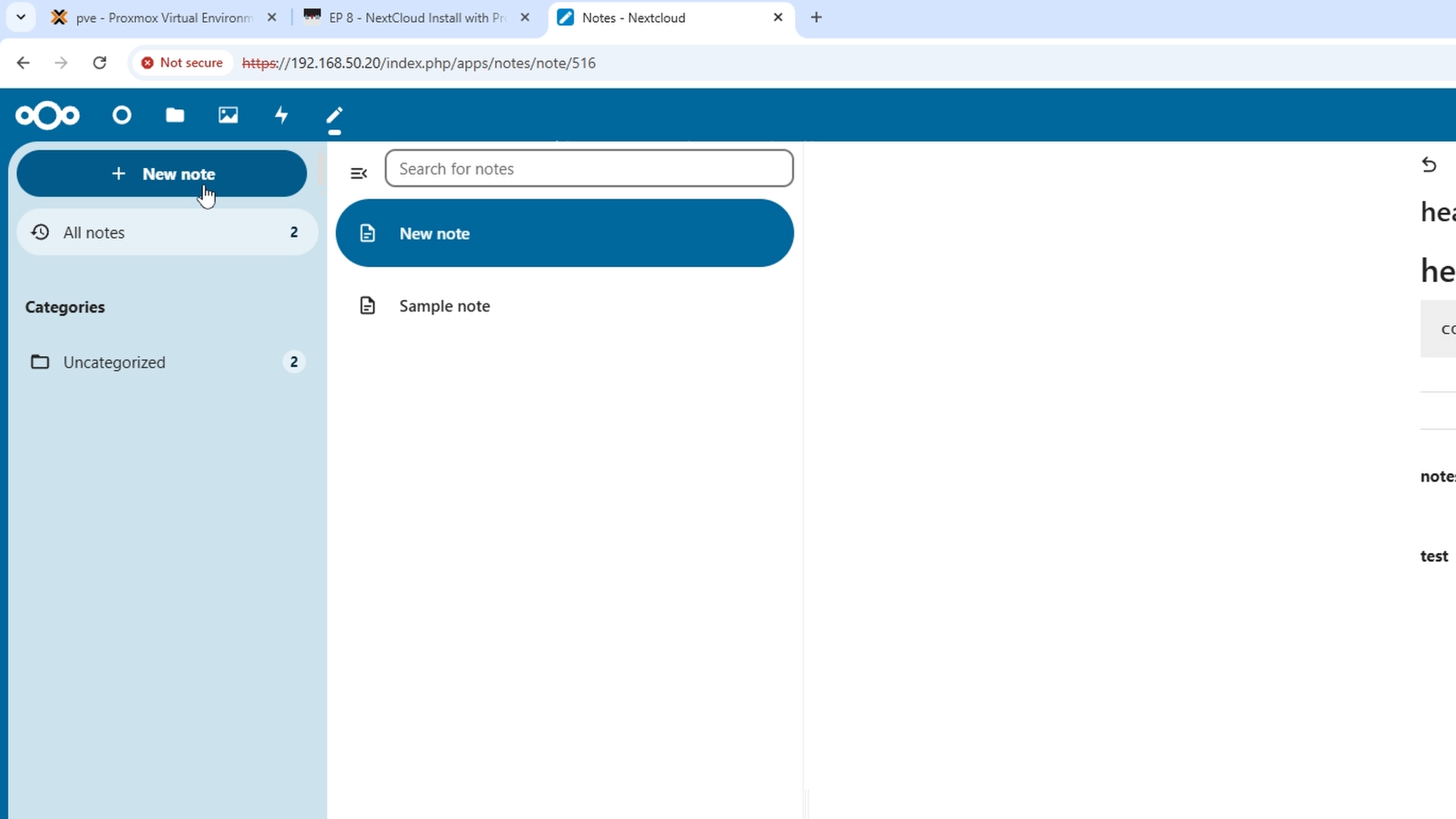 Installing NextCloud Notes | Learn To HomeLab